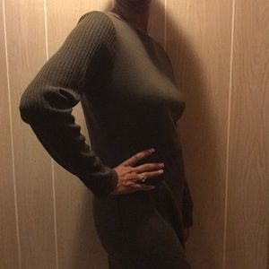 Long brown sweater dress